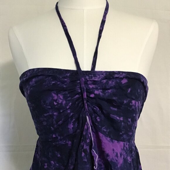 NaPua Honolulu Collection Purple Floral Halter Tie Dress Size M - Picture 2 of 11